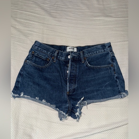 Agolde Vintage Blue Jean Shorts - Picture 1 of 4